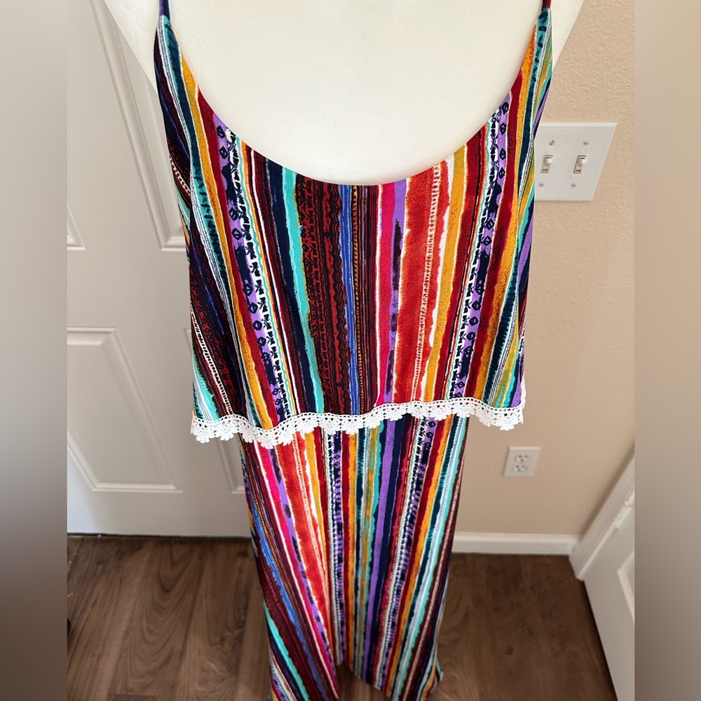 Rouge Collection Multicolor Tribal Pattern Layered Maxi Dress Size 2X - Picture 10 of 11